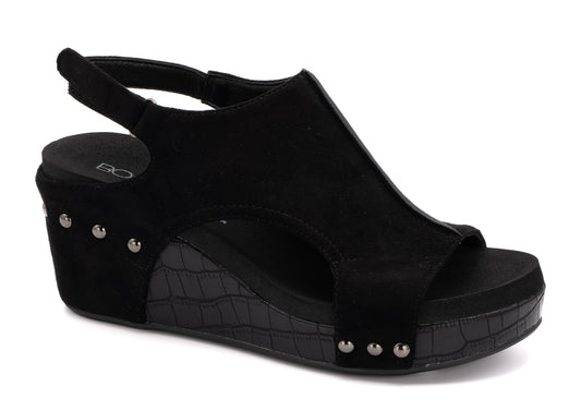 Corky's Footwear Carley - Black Croc Suede