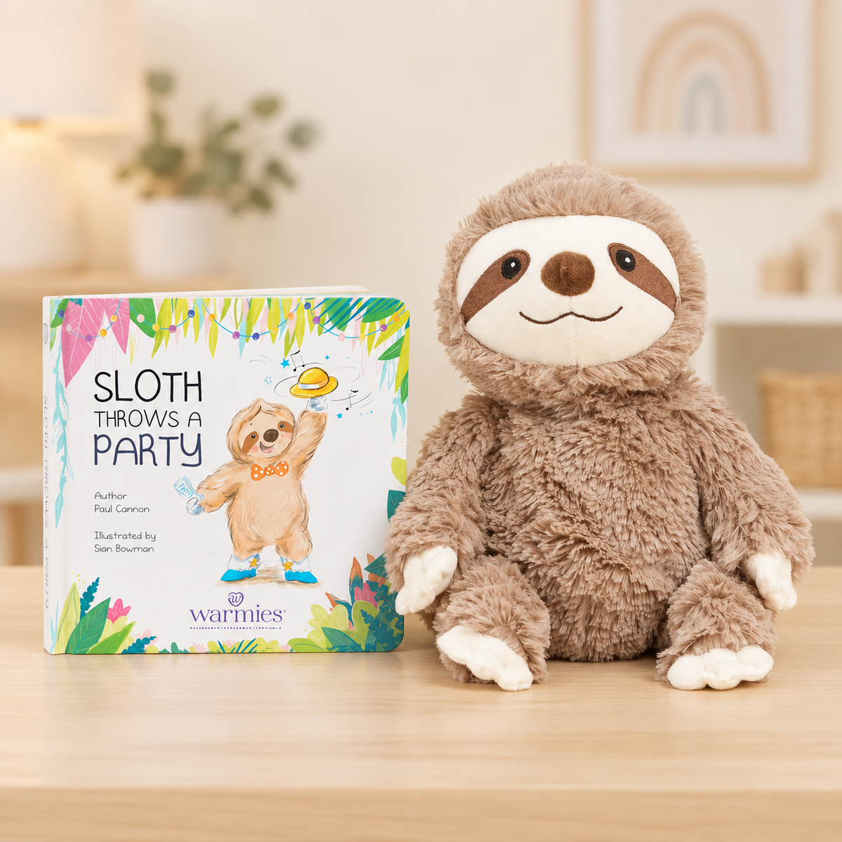Warmies Gift Set: Sloth Throws a Party