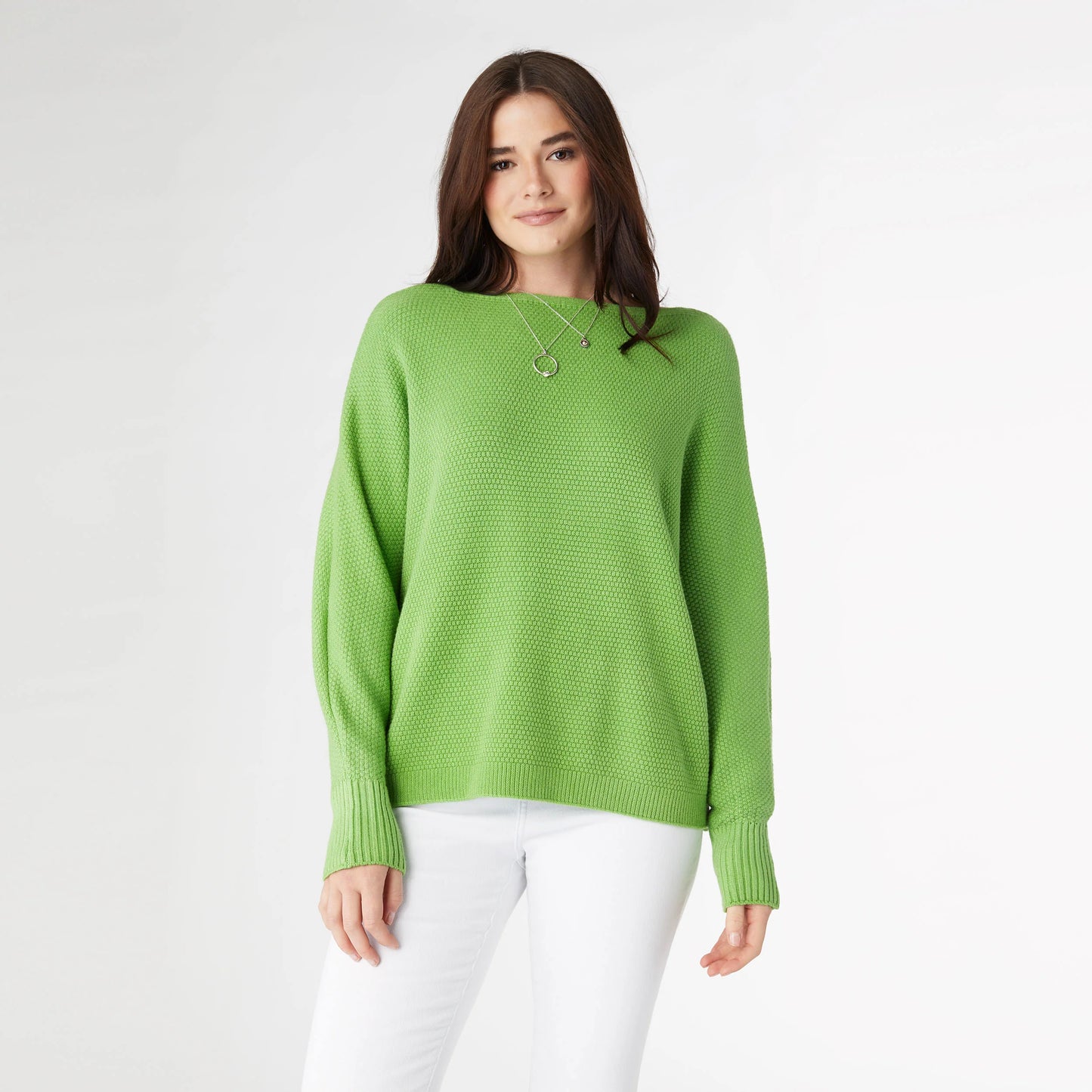 Relaxed Ciana Pullover Sweater with Lattice Back