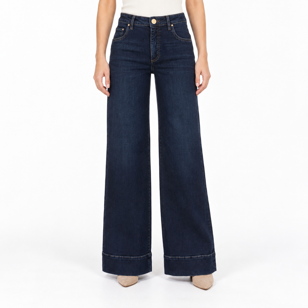 KUT from the Kloth Maya High Rise Wide Leg- Dark Wash