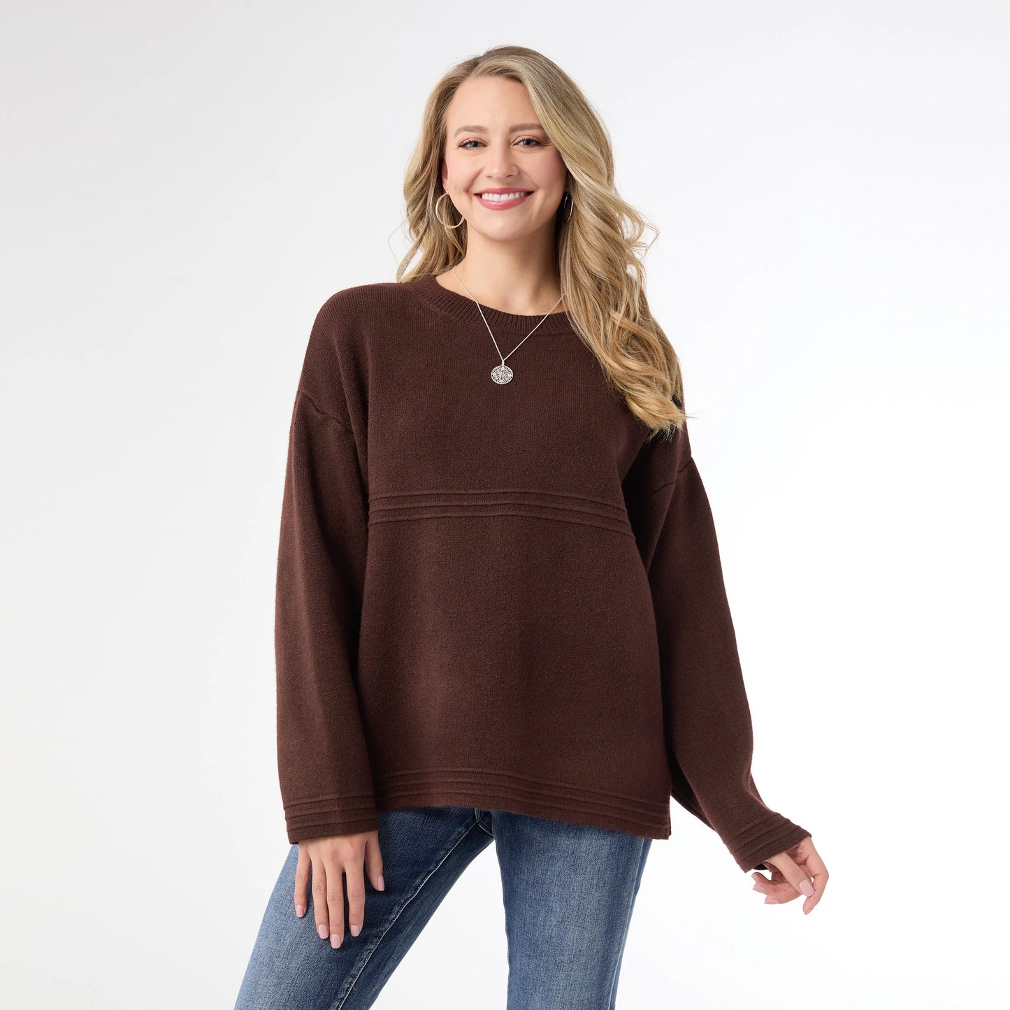 Delphina Lattice Back Sweater