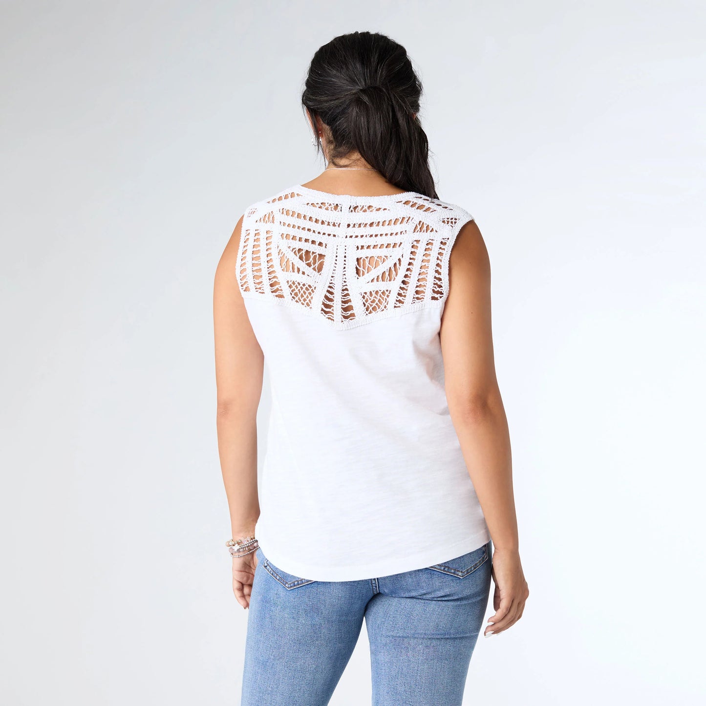 Ellis Tank with Crochet Trim