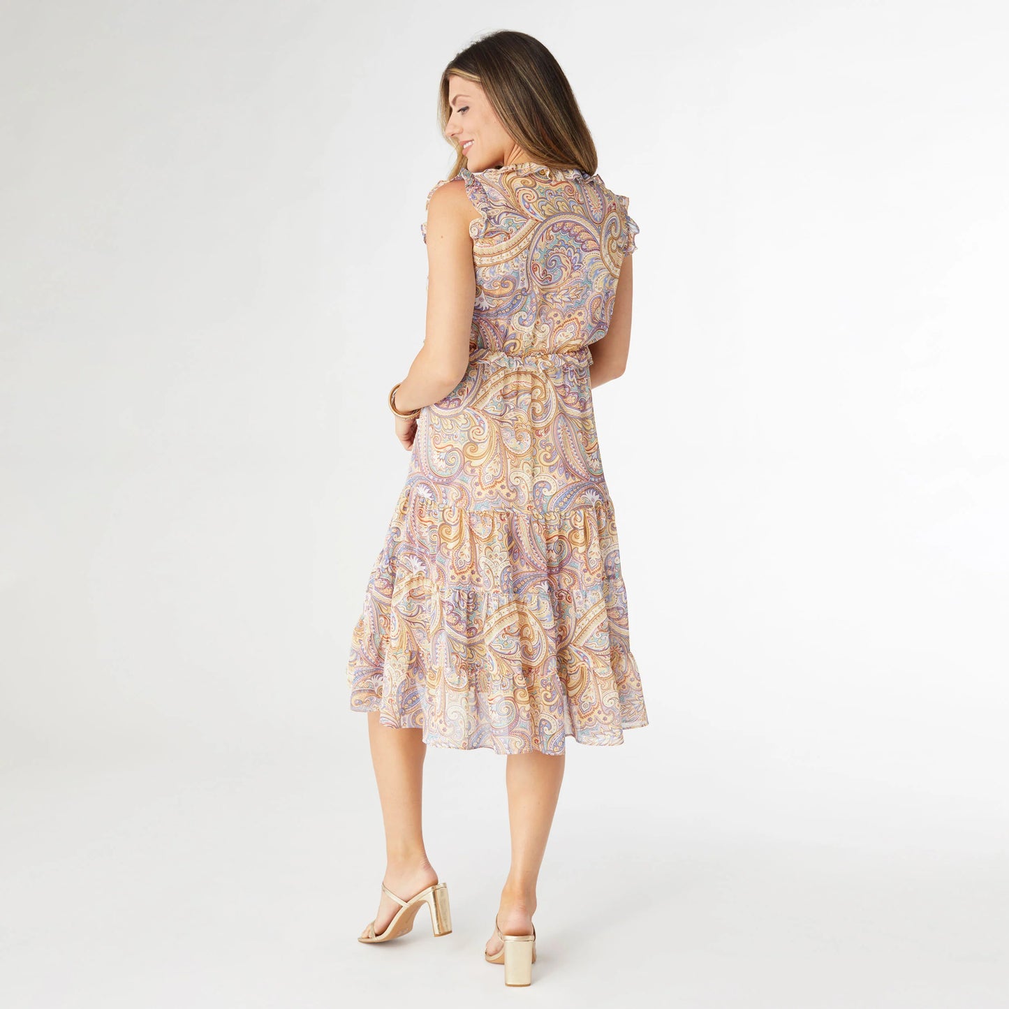 Florence Chiffon Paisley Print Dress