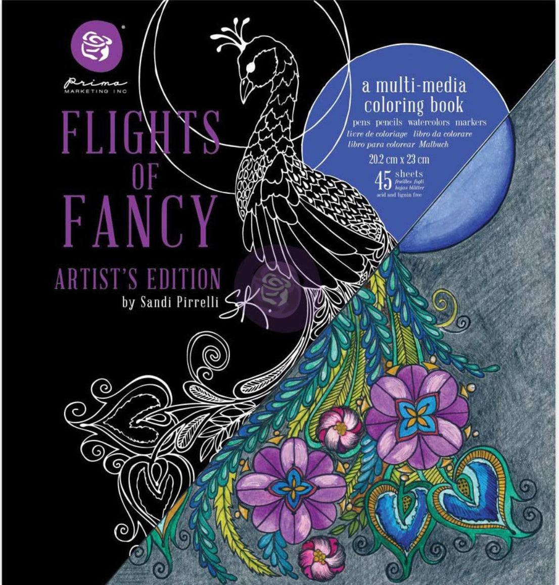 Sandi Pirreli Flights of Fancy multi-media Coloring Book