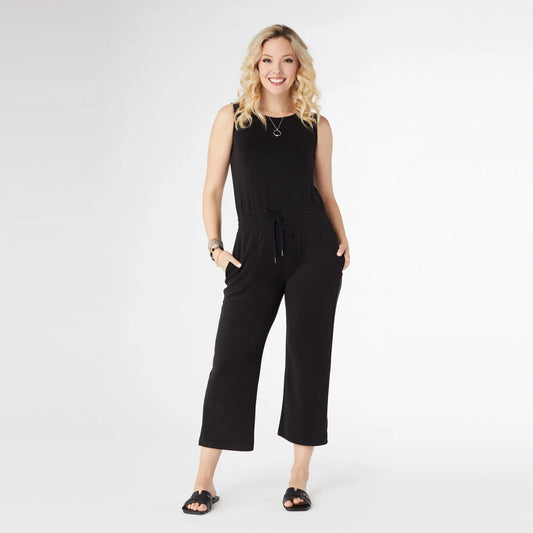 Hilarie Super Soft Crop Romper with Pockets