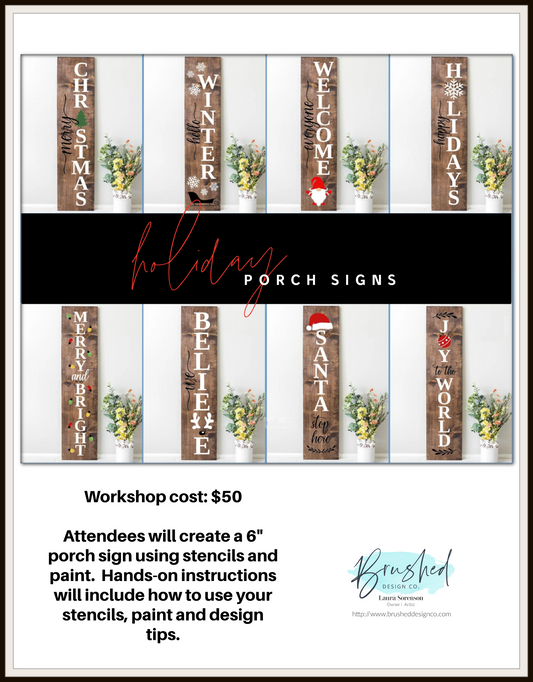 Holiday Porch Sign Workshop: December 2nd