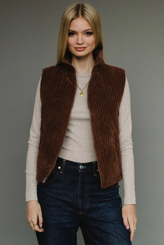 Dark Brown Corduroy Vest