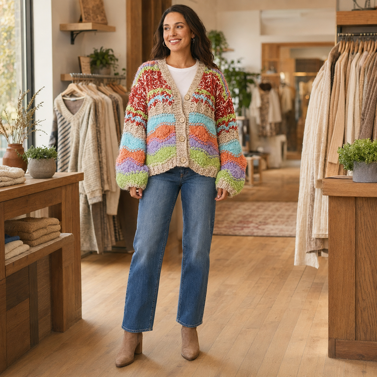 Maloti Chunky Button Front Cardigan