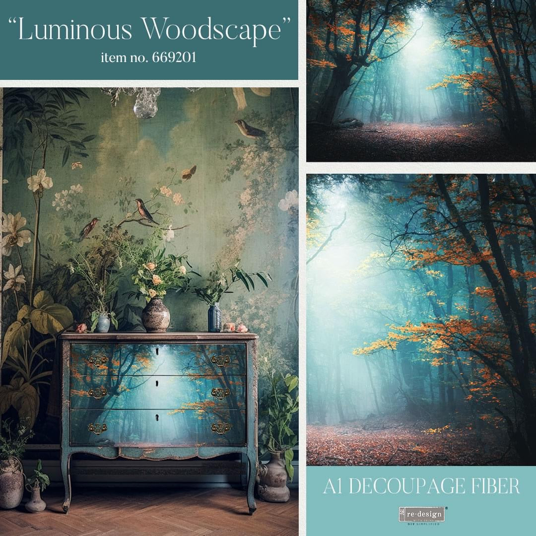 reDesign with Prima A1 Decoupage Papers - Luminous Woodscape