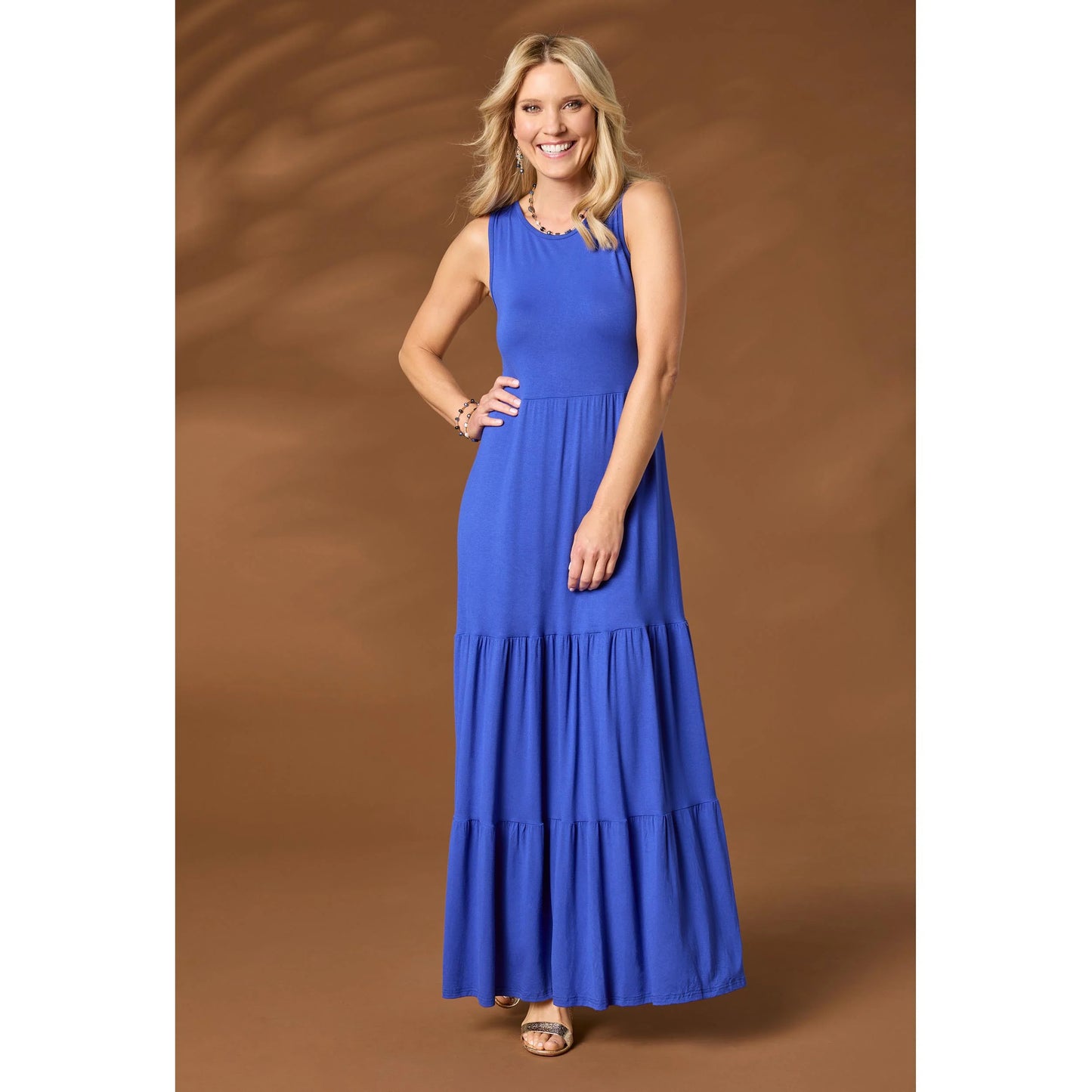 Janie Solid Tiered Maxi Dress