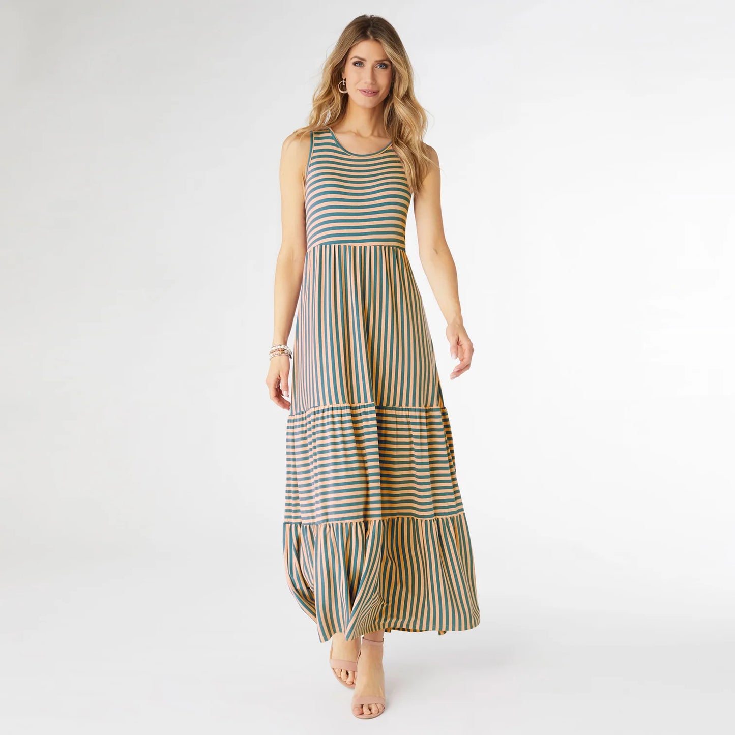 Janie Striped Tiered Maxi Dress