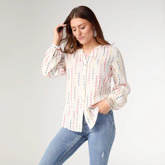 Linda Colorful Striped Blouse