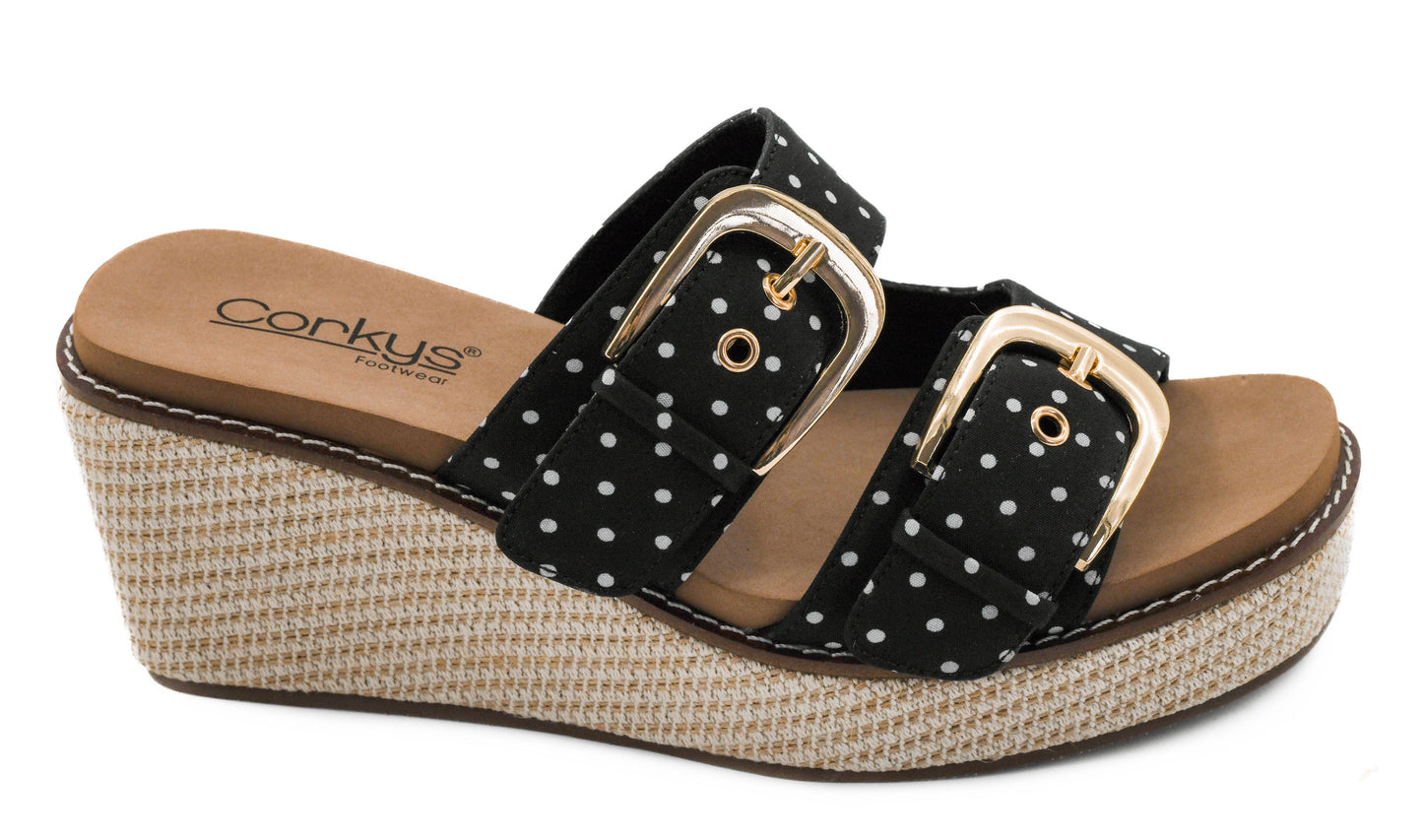 Corky's Footwear Manifest - White Polka Dots