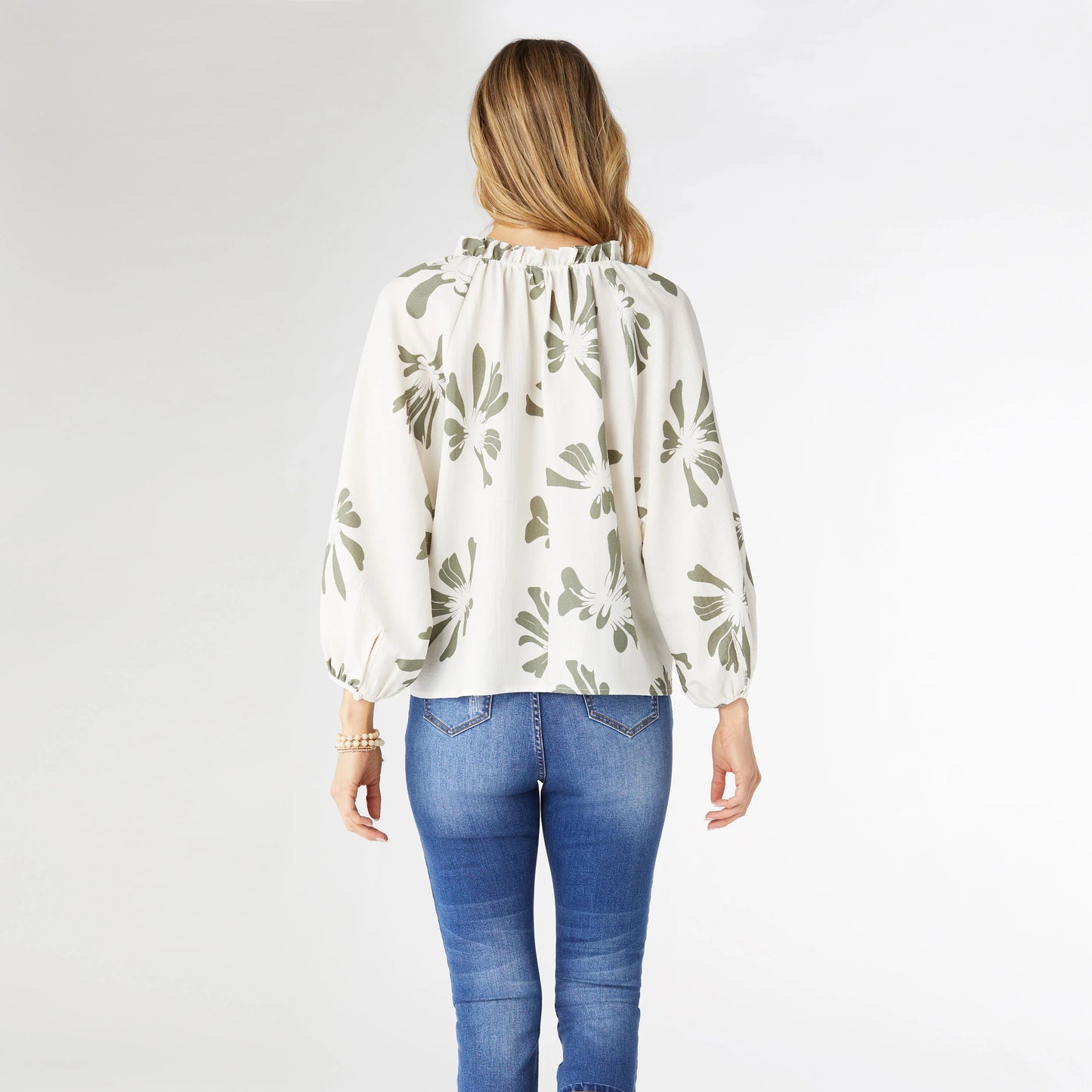 Marion Floral Print Blouse with Front Tie