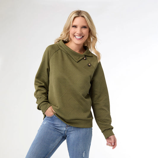 Phoenix Quilted Mock Neck Top