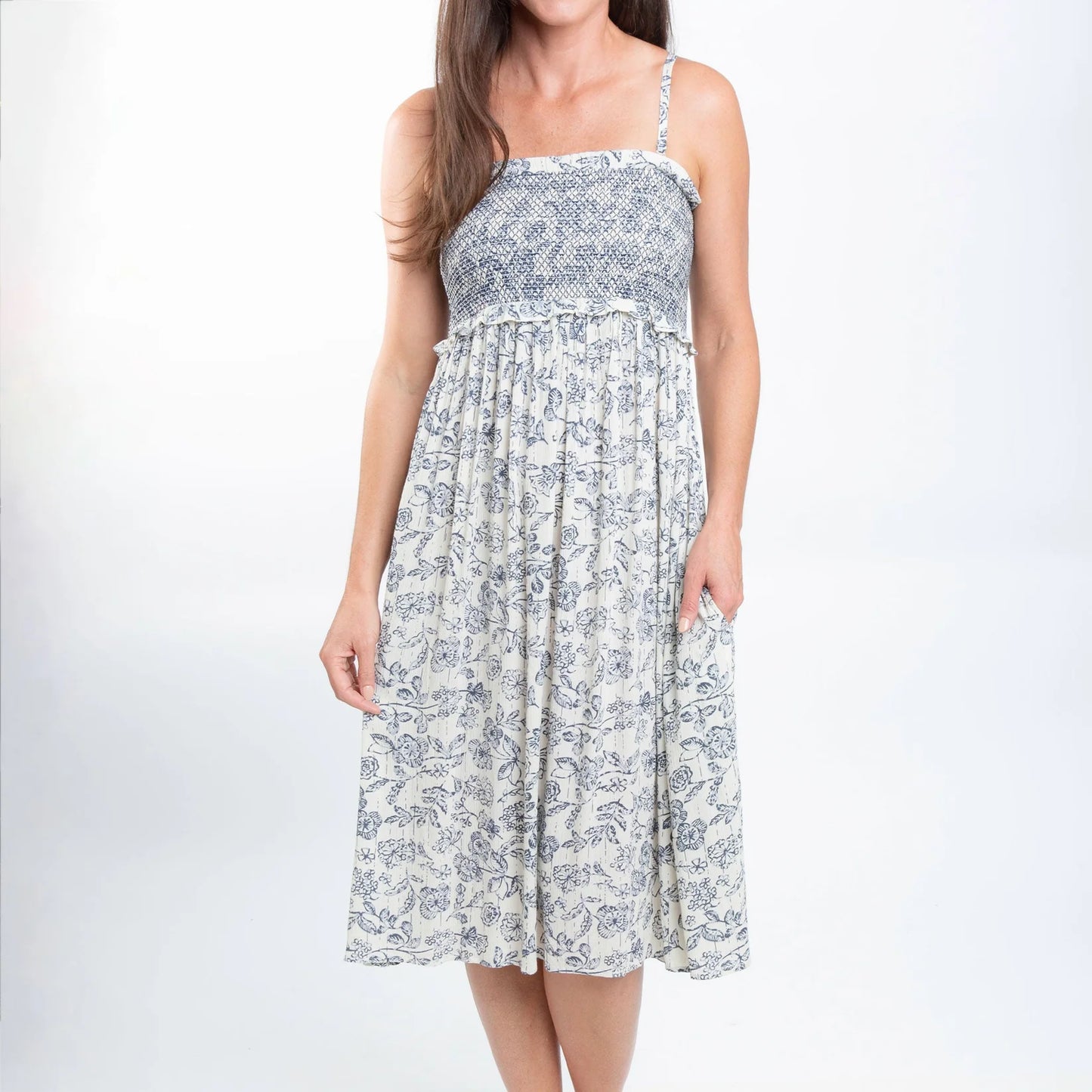 Sarai Smocked Midi Dress