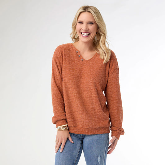 Skyler V-Neck Textured Top
