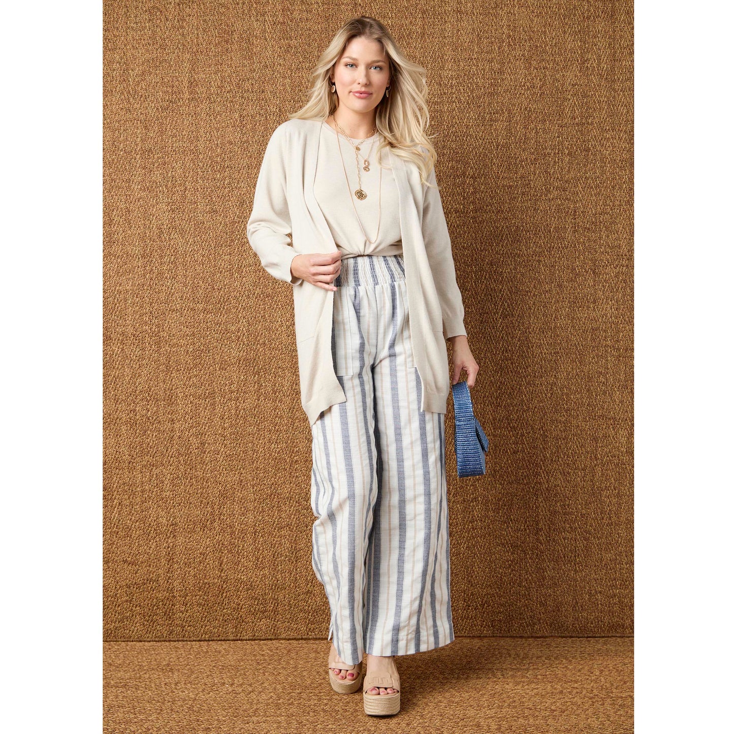 Vinca Wide Leg Striped Pant