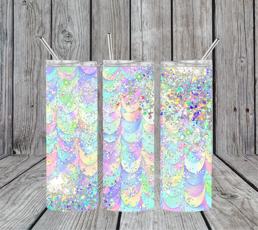Mermaid Shimmer Holographic 20oz Skinny Tumbler