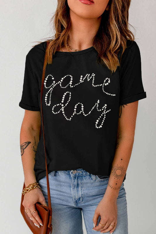 Game Day Letter Print Graphic Tee