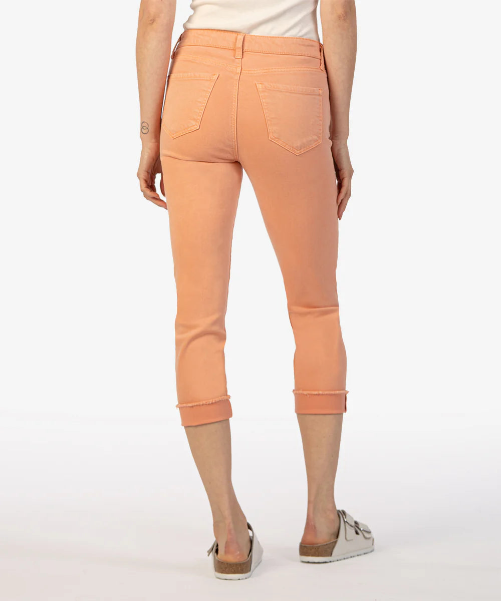 KUT from the Kloth - Amy Crop Mid Rise Straight Leg - Cantaloupe
