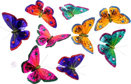 Multicolor Glitter and Jewel Butterfly Garland