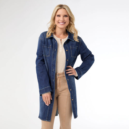 Bambu Soft Button Front Long Shacket