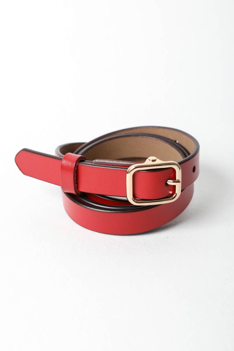 Versatile Skinny Leather Belt