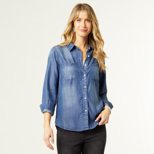 Camille Denim Button-Up Shirt