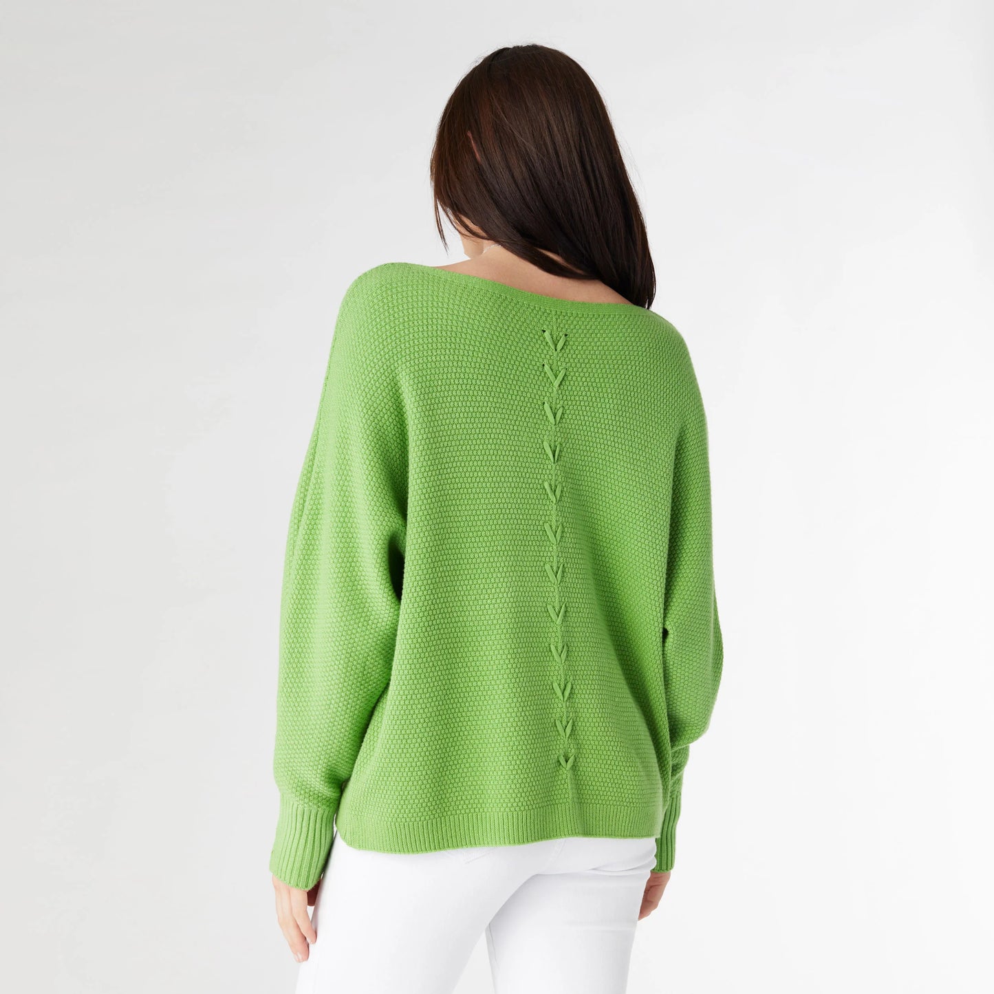 Relaxed Ciana Pullover Sweater with Lattice Back