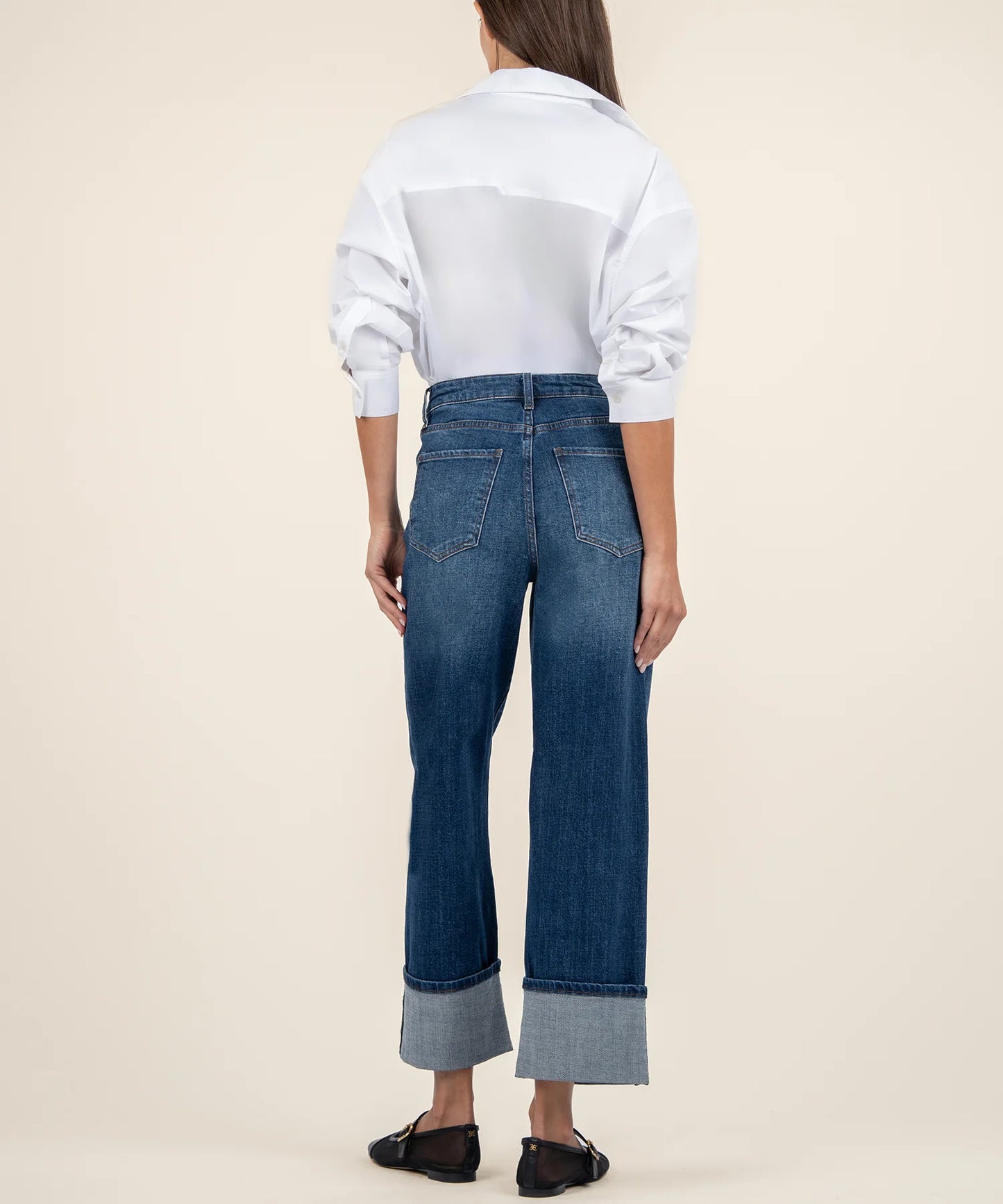 KUT from the Kloth Sienna High Rise Wide Leg with Cuff Bottom