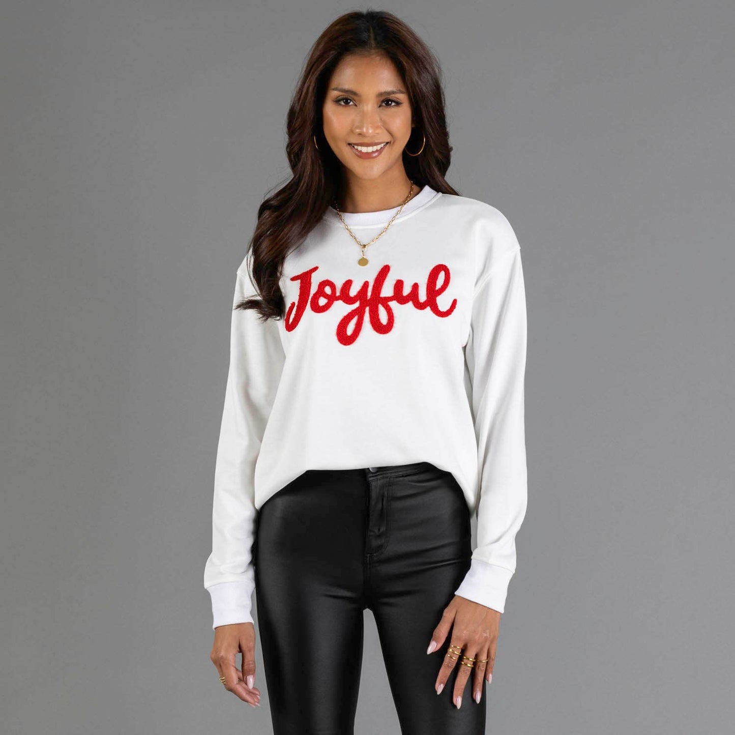 White Joyful Sweatshirt