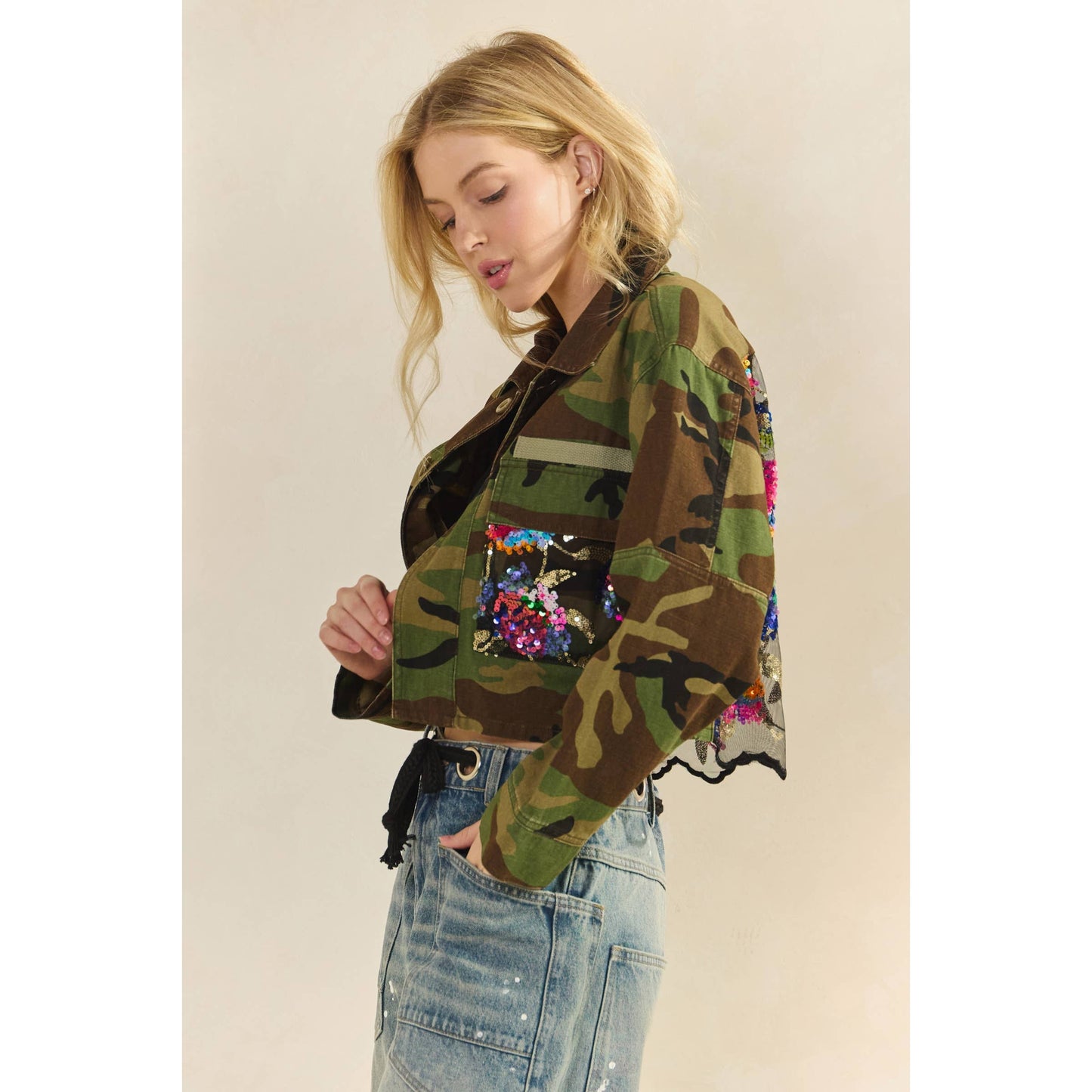 Sequin Bloom Camo Jacket