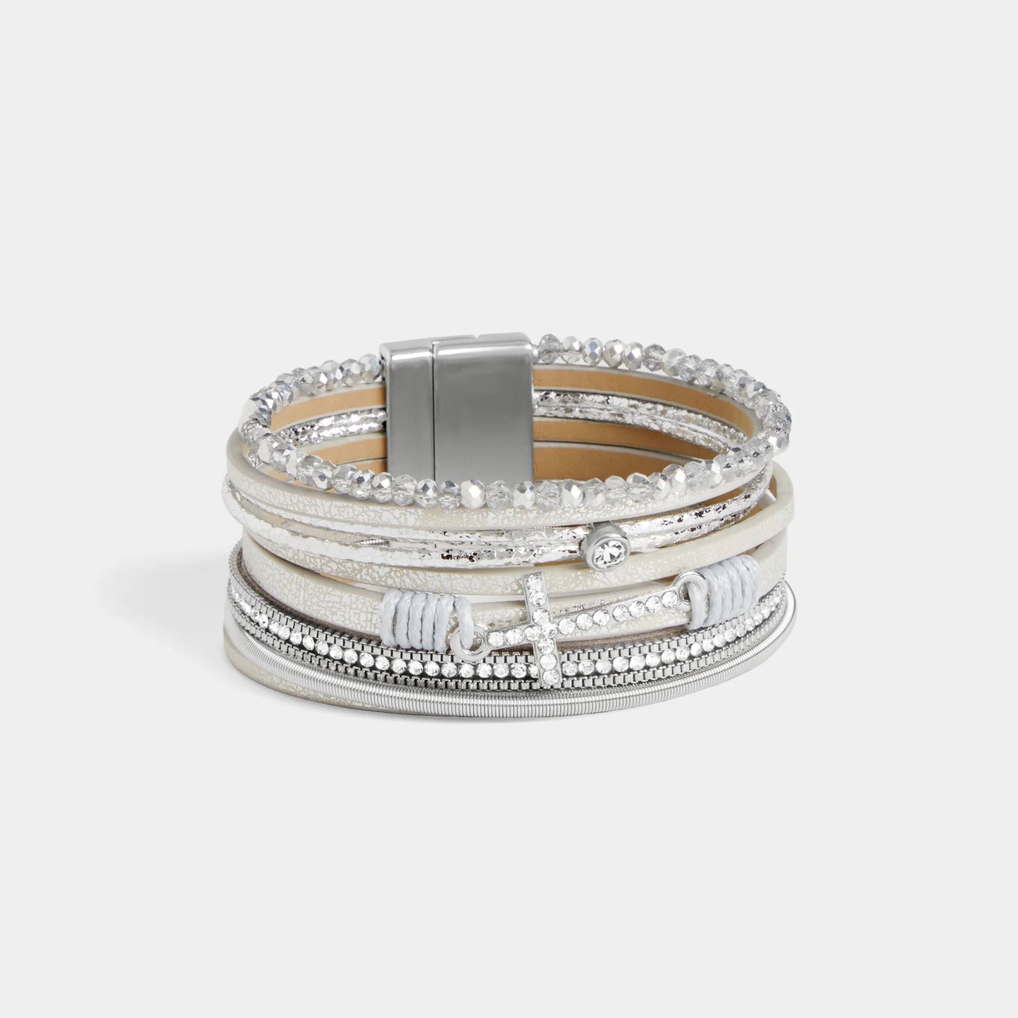 Facet and Shine Cross Magnetic Bracelet