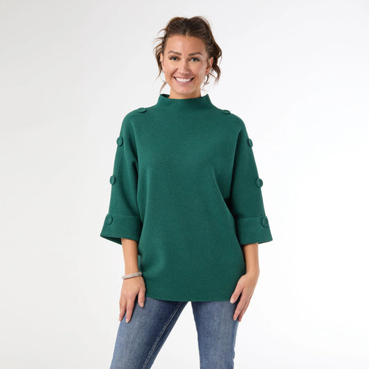 Heavenly Luxe Funnel Neck with Button Detail