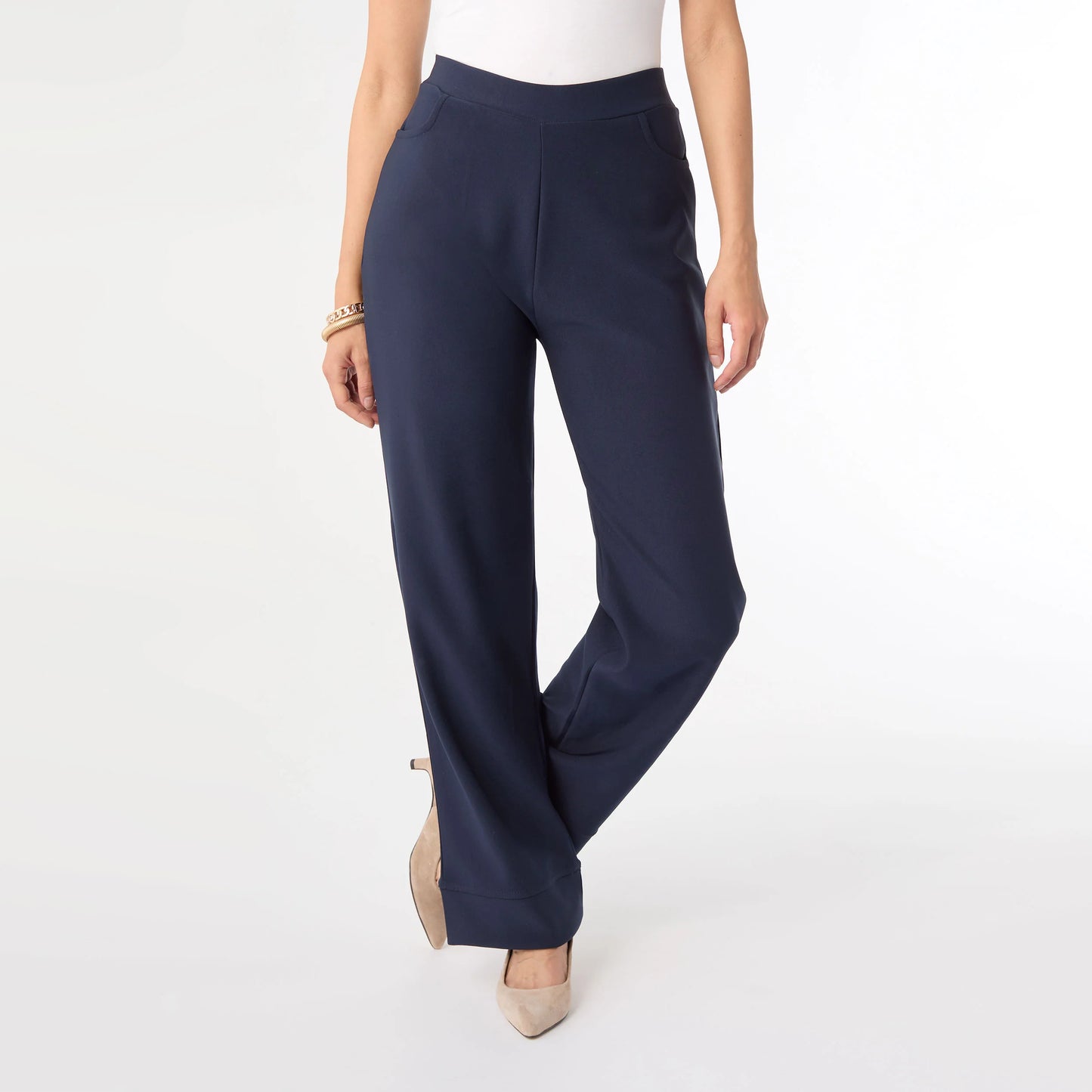 Georgie Wide Leg Pant- Navy