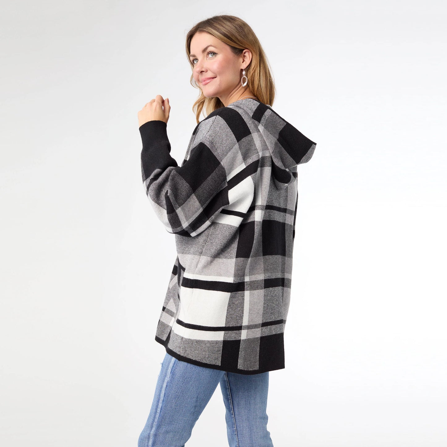 Hawthorn Plaid Hooded Cardigan