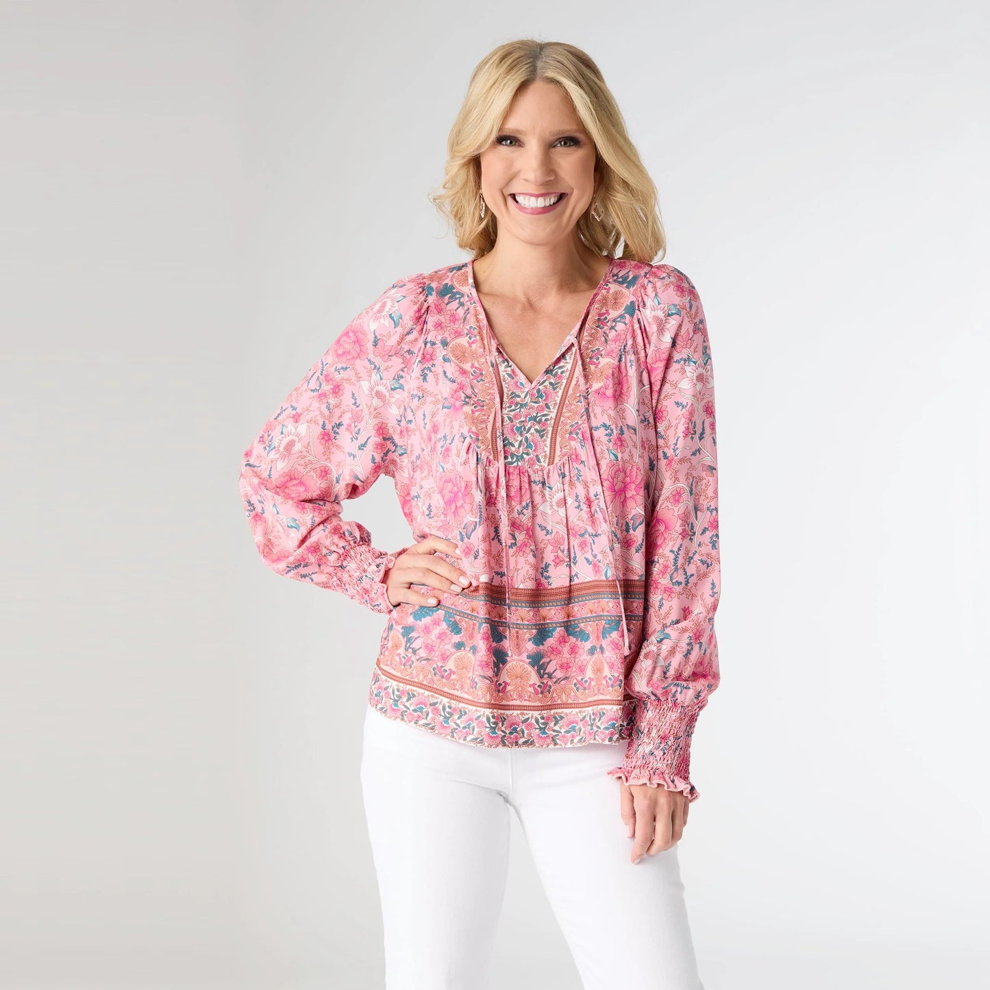Heather Bright Floral Print Top