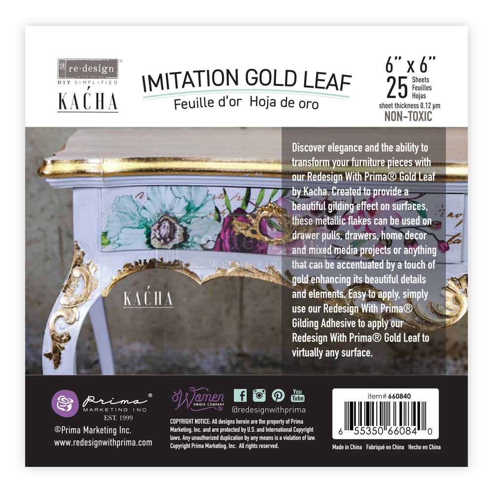 Redesign with Prima KACHA Gold Leaf Sheet