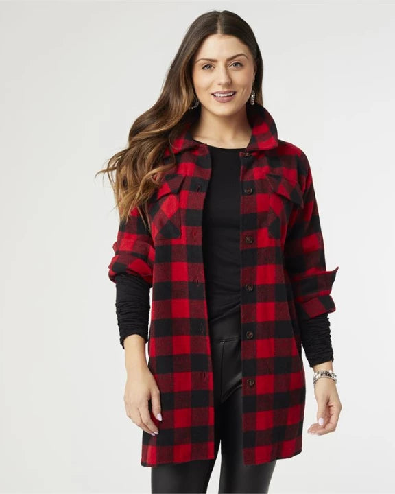 Litzy Long Plaid Shacked with Pockets