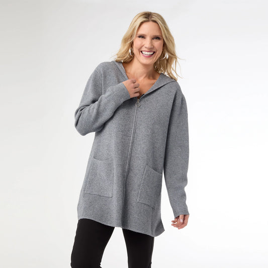 Heavenly Luxe Zip Front Hooded Cardigan