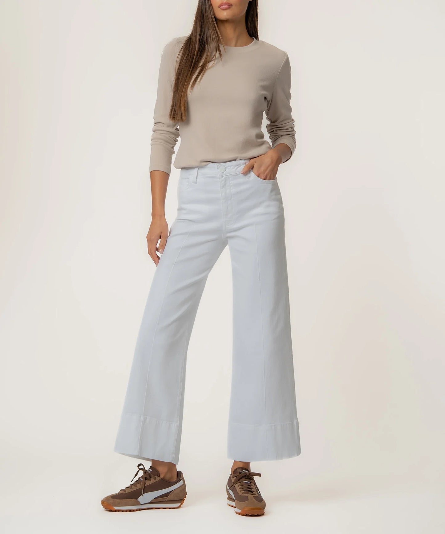 KUT from the Kloth Meg Wide Leg - Optic White