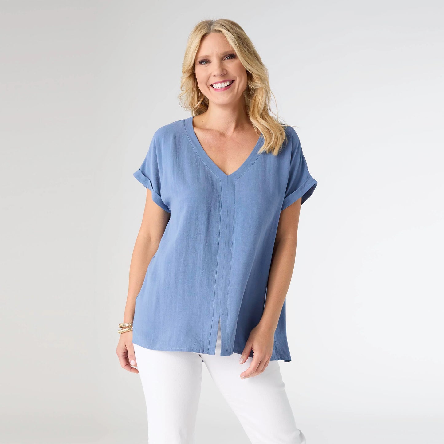 Norma V-Neck Top with Front Seam