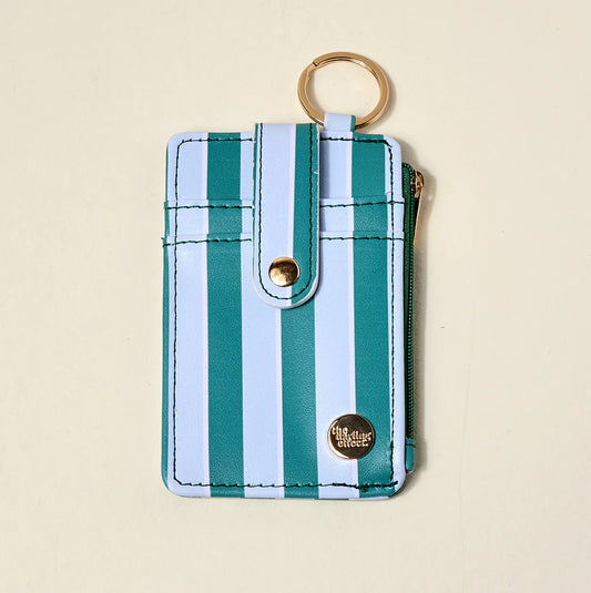 The Darling Effect: Keychain Wallet - Sicily Stripes Teal