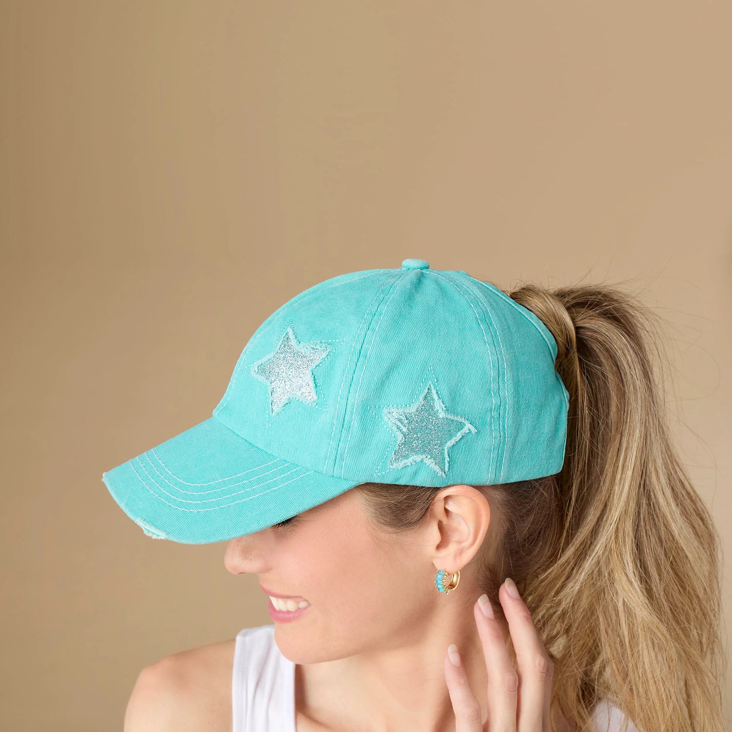 Star Ponytail Hat