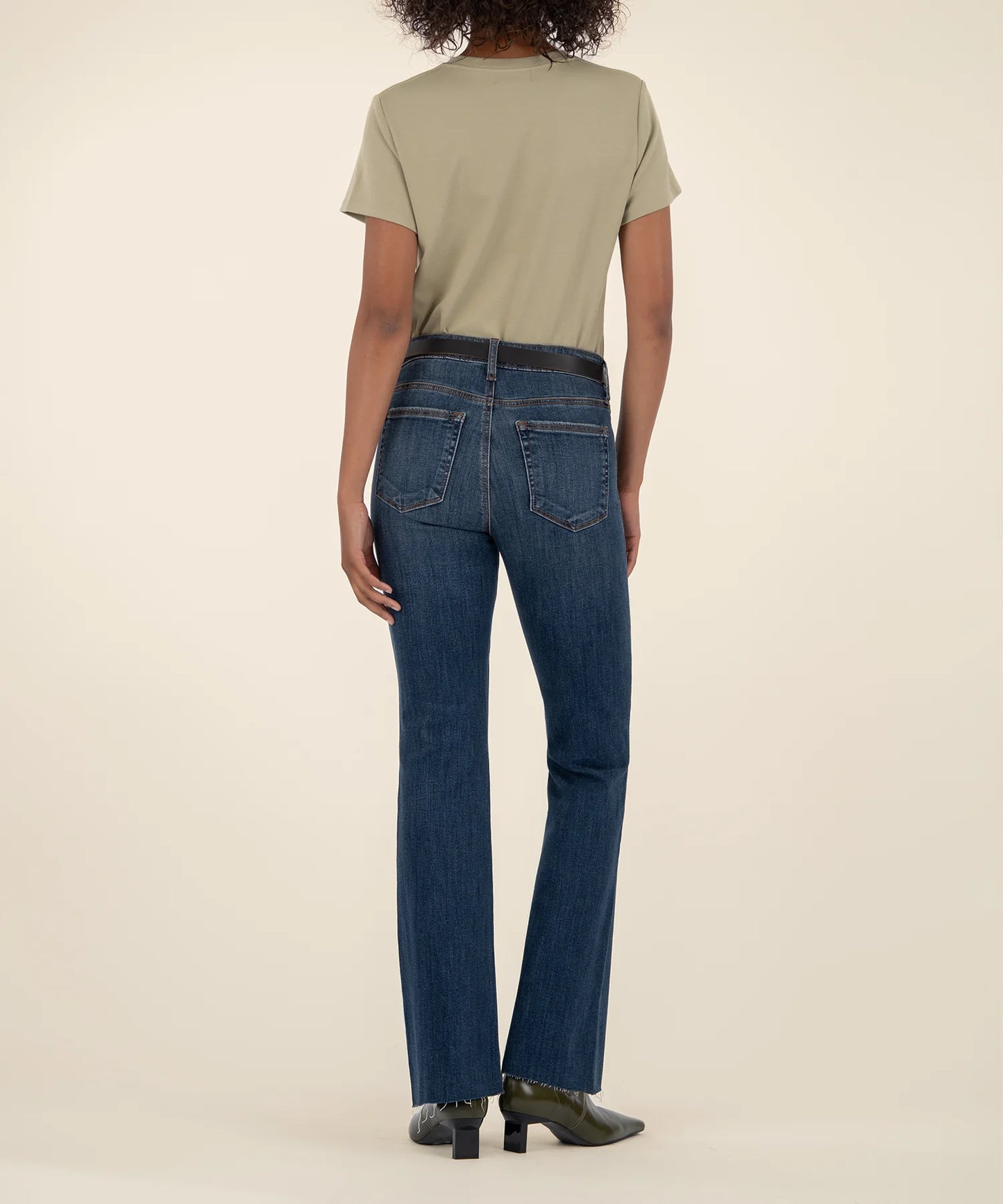 KUT from the Kloth Stella High Rise Flare Raw Hem