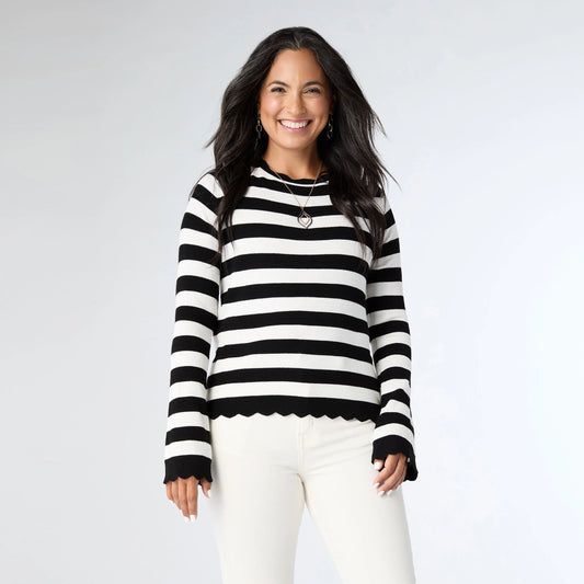 Teva Sweater with Scalloped Trim
