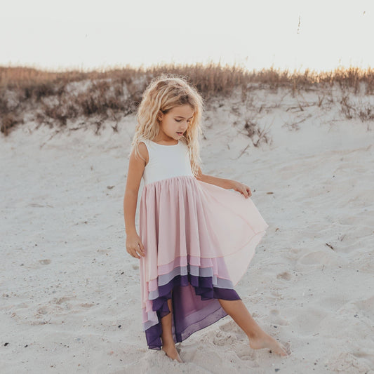 Lavender Purple Hi-Lo Frills Fancy Dress