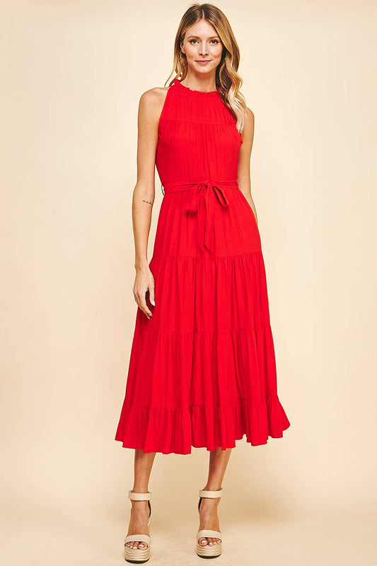 Red Midi- Dress