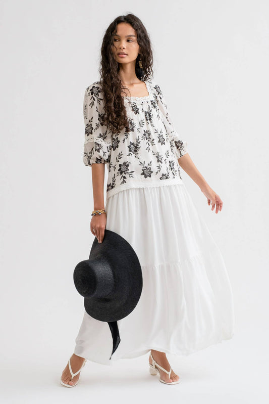 Floral Puff Sleeve Top